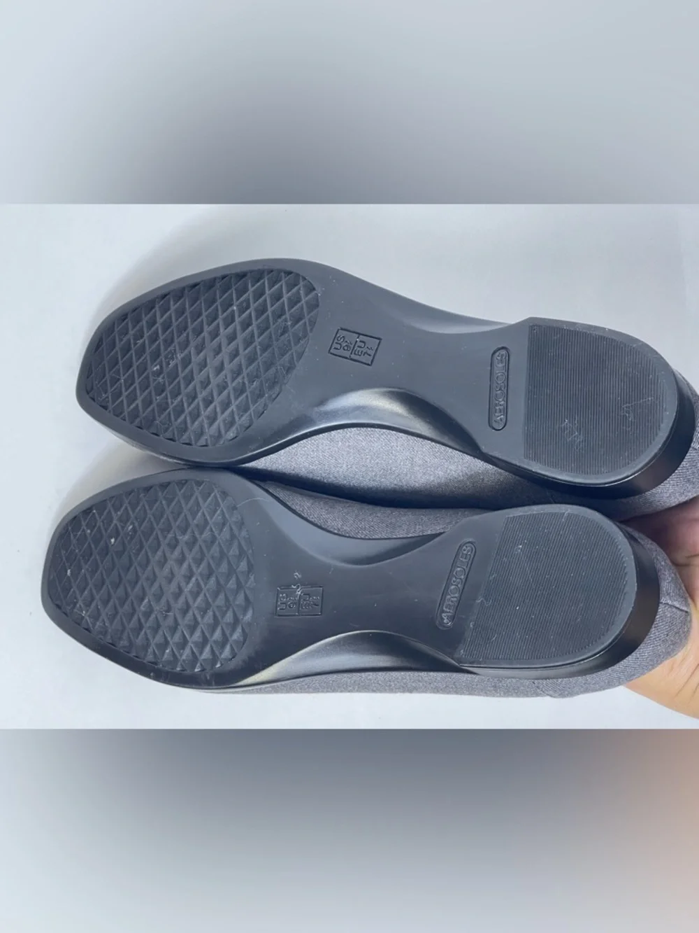 AEROSOLES Gray Slip-On Loafers with Metal Bar